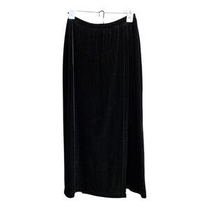 Black Velvet Faux Wrap Maxi Skirt, Size Small
